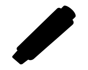 Black silhouette of a marker or highlighter on a white background
