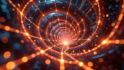 Orange Light Vortex Technology Screen
