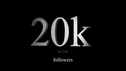 Twenty thousand followers social media milestone achievement celebration graphic minimalist design