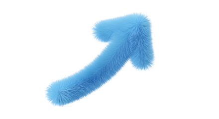 Vibrant blue fuzzy arrow pointing upwards symbolizing progress growth and positive momentum for business success strategies