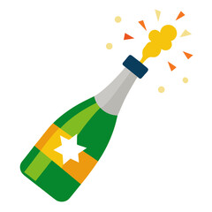 Champagne Bottle Popping  AI Vector Illustration for Celebration Themes