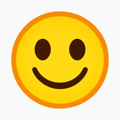 Fototapeta premium Minimalist Black and White Vector of a Happy Face Emoticon with Bold Outline and Turned Mouth for Expression of Emotion in Simple Graphic Style