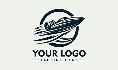 Speedboat races across the water, leaving a trail, set against a starry background.