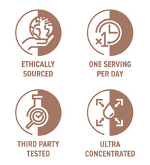 Obraz premium Ultra concentrated, One serving per day, Ethically sourced, Third party tested