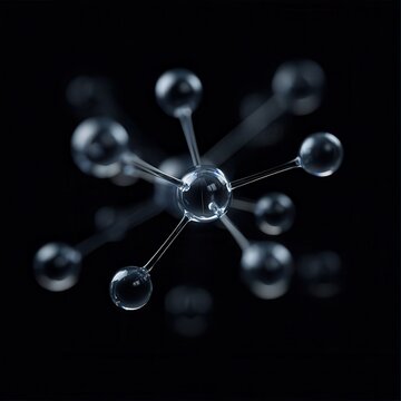 GCI photo, 3D icon of smell molecules around lightning, futuristic icon, front view, pure black background, HD photography, close-up photo, shiny and fresh, smooth surface, clear.