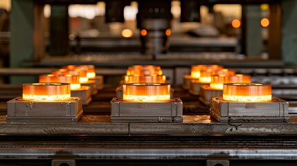 Hot steel forging in modern industrial production line