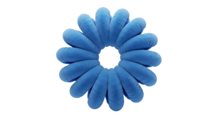 Vibrant blue spiral abstract form evokes modern design and creative concepts with its unique textured shape