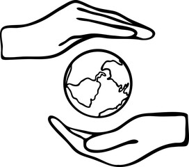 hand holding earth