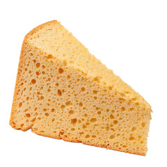 Fototapeta premium Slice of Sponge Cake with Golden Crust and Porous Texture