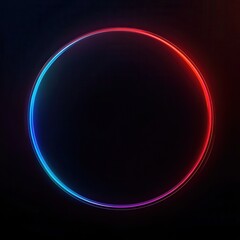 Obraz premium Glowing neon circle with vibrant red and blue gradient background --profile 773ghdn.
