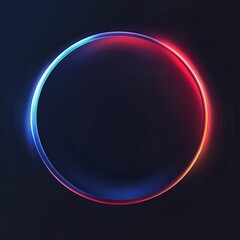 Fototapeta premium Glowing neon circle with vibrant red and blue gradient background --profile 773ghdn.