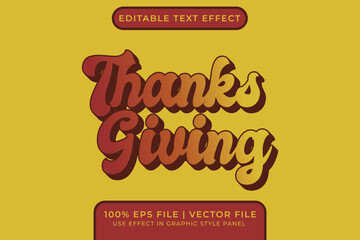3D Thanksgiving Editable Vector Text Effect
