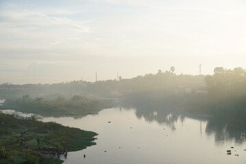 sunrise over the river