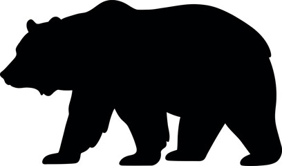 Black bear silhouette walking