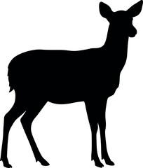 Deer silhouette standing elegant wildlife vector