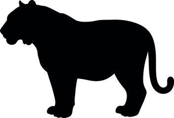 Black panther silhouette standing side view