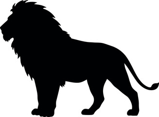 Majestic lion silhouette powerful king of beasts