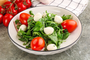 Salad with mozzarella and arugula