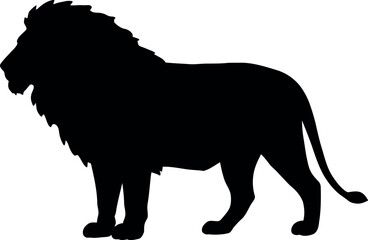 Majestic lion silhouette powerful animal icon