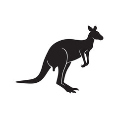 Fototapeta premium kangaroo silhouette isolated on white background. Kangaroo icon vector illustration design