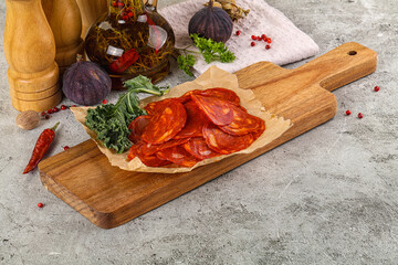 Italian salami sausage Pepperoni slices