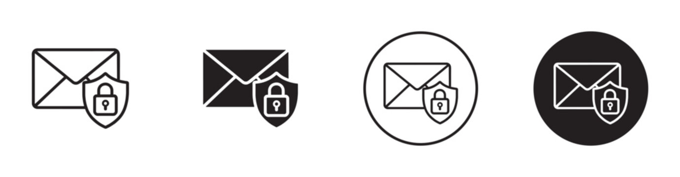 Message or email Lock icon set. Email security key icon  set. cyber security. private communication , vector illustration . 
