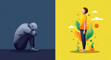 Emotional contrast illustration