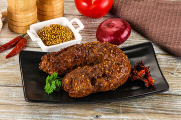 Baked pork tenderloin with mustard