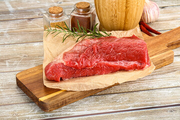 Raw beef flesh for cooking