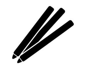 Three black pencils arranged diagonally on a white background, minimal design