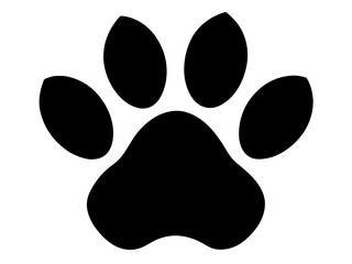 Simple animal paw print pet footprint silhouette vector illustration