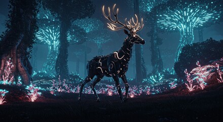 Enchanted forest deer