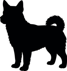 Black dog silhouette standing profile