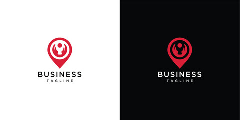 Pin location design logo concept. vector locai logo template.