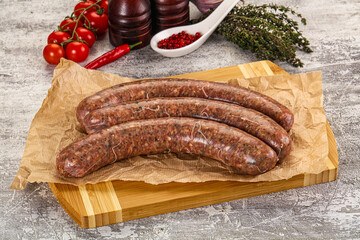 Raw beef and lamb sausages