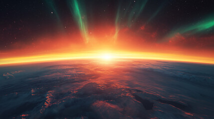 Disasters and aurora storm, global warming caused by humans in the future.