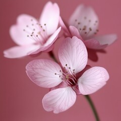 Obraz premium Delicate pink cherry blossom flowers blooming against a soft background