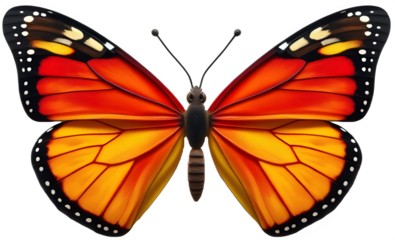 오렌지 레드 보라 컬러 그라데이션 나비 Orange Red Purple Gradient Butterfly