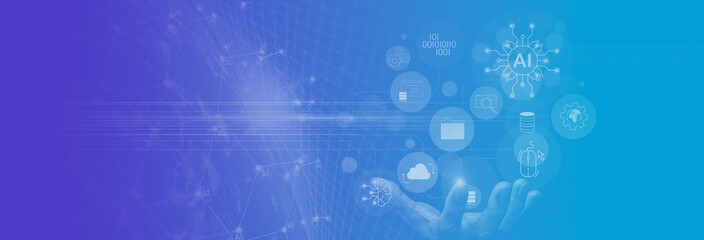 Artificial Intelligence Global Network and Digital Technology Background