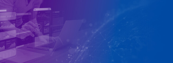 AI Business Data Analytics and Global Technology Network Background