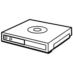 Fototapeta premium DVD Player line art vector