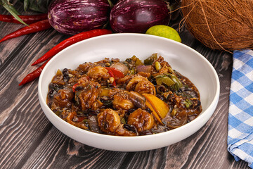 Squid with vegetables in oyser sauce