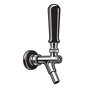 black and white beer tap clip art preview