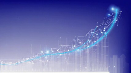 Dynamic business growth chart shows upward trend for stock market investing - Powered by Adobe