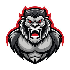 Fierce Gorilla Mascot Illustration in a Bold and Intimidating Style
