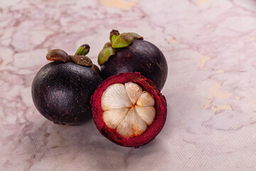 Ripe sweet juicy tropical mangosteen