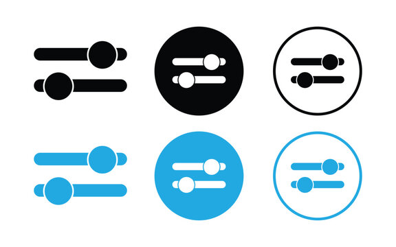 Setting control slider adjust interface icon set vector isolated on white background. 