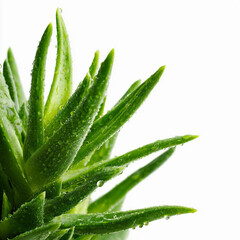 Aloe plant close up isolated on a white background
