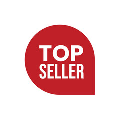 Red top seller badge symbol vector illustration. achievement, top, seller, marketing, promotion, badge icon