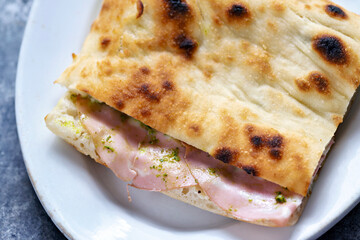 rustic italian bologna sandwich